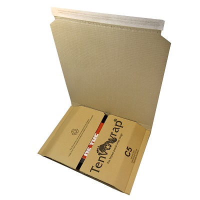 1000 x C5 Book Wrap Boxes Tenvowrap Postal Mailers 406x302x70mm
